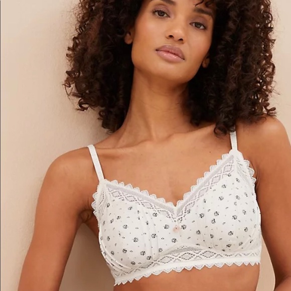 Gardenia Print Wireless Bralette - Picture 1 of 6